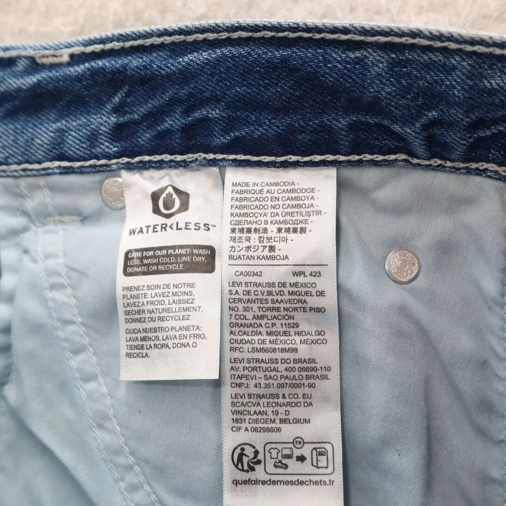 Levi's Loose Fit Jeans Women's 30 Blue Utility Dad Mid Rise Straight Leg Big E - Picture 8 of 13